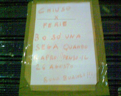 Chiuso per ferie
